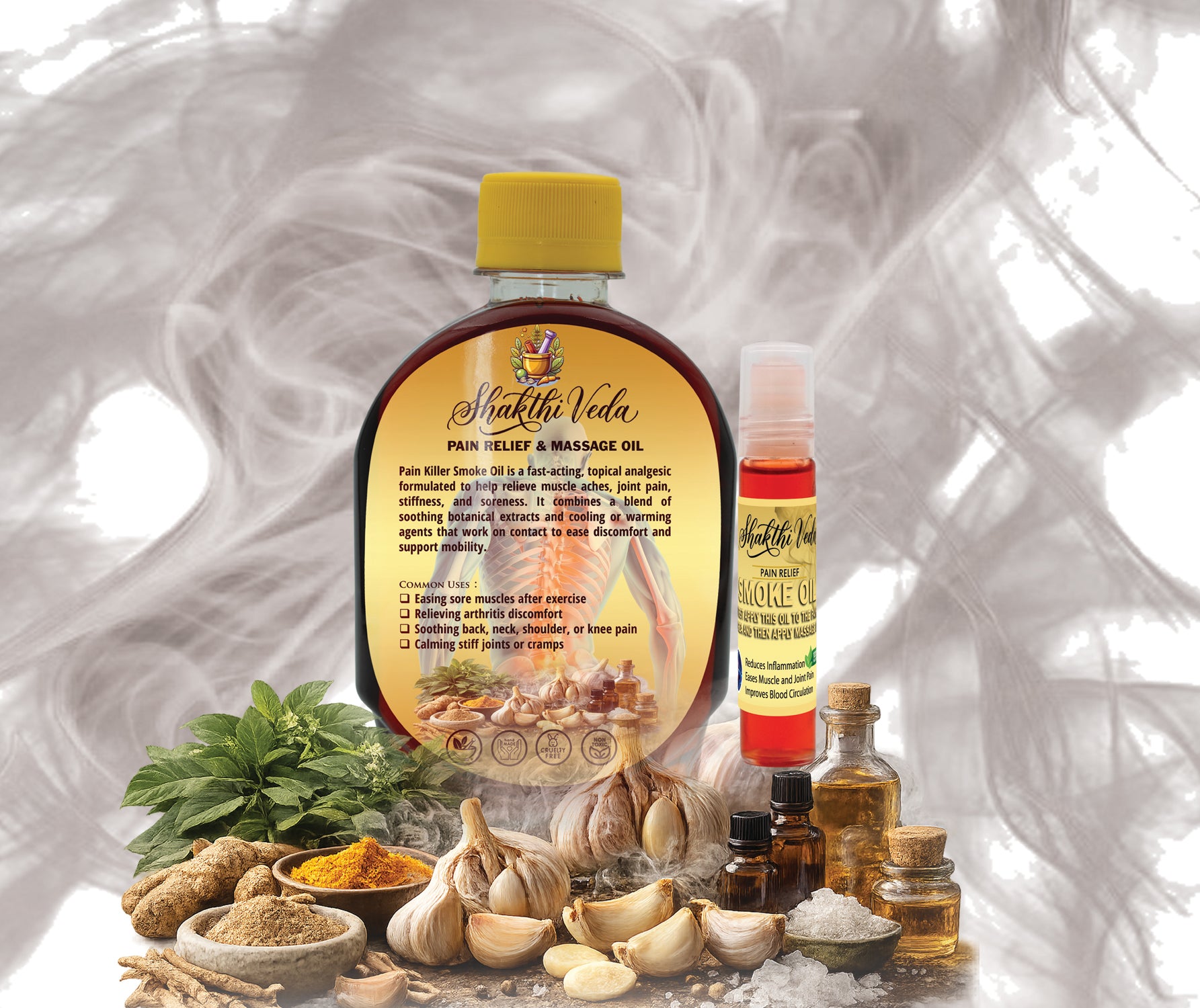 Shaktiveda Smoke Pain Relief & Massage Oil - 100% Working 🌿